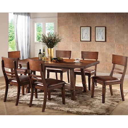 Contemporary Seven Piece Dining Table and Chairs Set